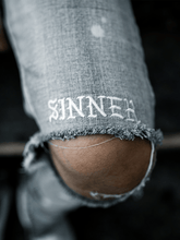 Load image into Gallery viewer, Born Sinner Distressed Denim - Light Stone
