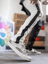 Load image into Gallery viewer, Drawstring Trackpants V3 - Black / White Born Sinner
